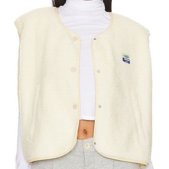 NWT American Vintage Hoktown sherpa Vest in Ecru Size M/L - Picture 2 of 11